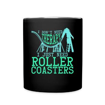 Roller coaster rider joke roller coaster - Full Colour Mug - black - Front