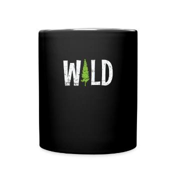 Wild Wald Baum Natur Blätter - Tasse einfarbig - Schwarz - Vorne