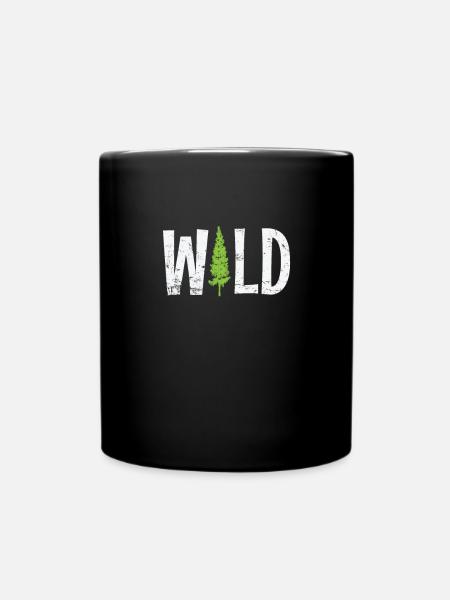 Wild Wald Baum Natur Blätter - Tasse einfarbig - Schwarz