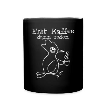 Morgenmuffel Kaffee Vogel Kaffeetrinker - Tasse einfarbig - Schwarz - Vorne