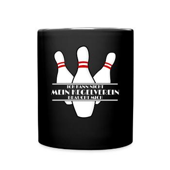Kegeln Kegler Kegelverein - Tasse einfarbig - Schwarz - Vorne