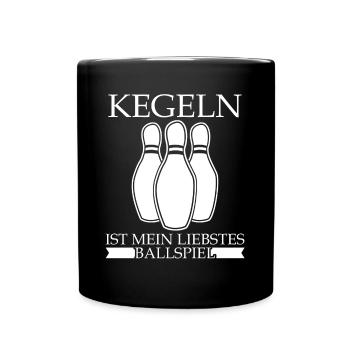 Kegeln Bowling Kegler Kegelverein - Tasse einfarbig - Schwarz - Vorne