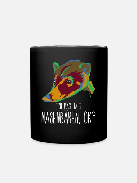 Nasenbär niedliche Nasenbären - Tasse einfarbig - Schwarz