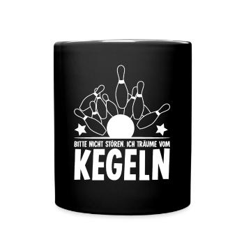 Kegeln Schlafen Kegelbahn Kegelverein - Tasse einfarbig - Schwarz - Vorne