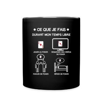 poker temps libre cadeau joueur - Mug uni - noir - Devant