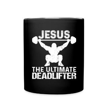 Jésus L’ultime soulevé de terre rétro Jésus - Mug uni - noir - Devant