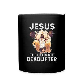 Jésus L’ultime soulevé de terre rétro Jésus - Mug uni - noir - Devant