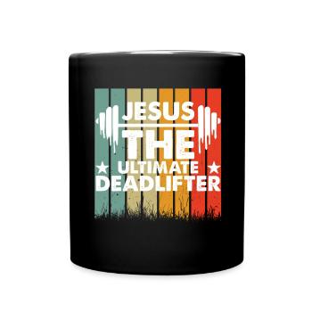 Jésus L’ultime soulevé de terre rétro Jésus - Mug uni - noir - Devant