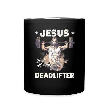 Jésus L’ultime soulevé de terre rétro Jésus - Mug uni - noir - Devant