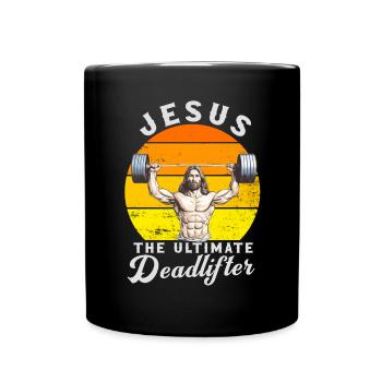 Jésus L’ultime soulevé de terre rétro Jésus - Mug uni - noir - Devant