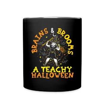 Brains & Brooms: Un tunt d’horreur éducatif d’Halloween - Mug uni - noir - Devant