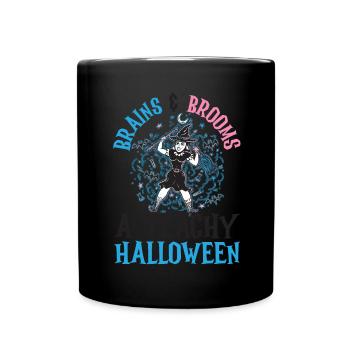 Brains & Brooms: Un tunt d’horreur éducatif d’Halloween - Mug uni - noir - Devant