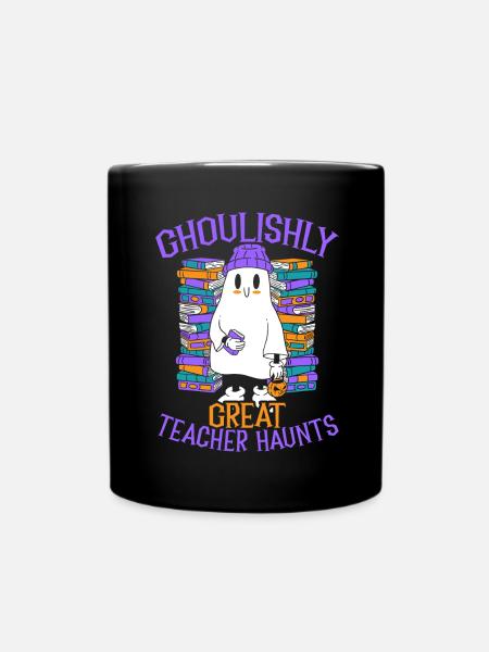 Schaurig-schöner Lehrer sucht Lehrer-Halloween hei - Tasse einfarbig - Schwarz