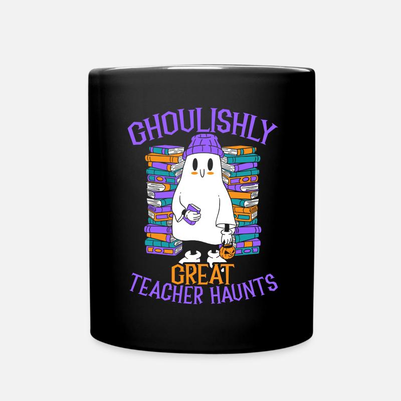 Schaurig-schöner Lehrer sucht Lehrer-Halloween hei - Tasse einfarbig - Schwarz