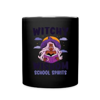 Hexenweisheit Schulgeister Lehrer Halloween - Tasse einfarbig - Schwarz - Vorne