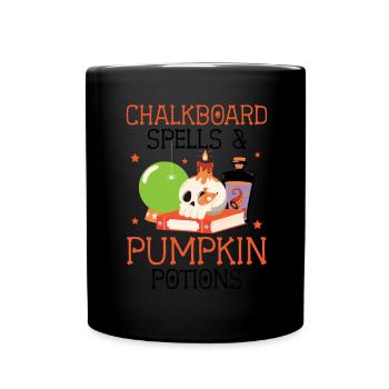 Table Magic & Pumpkin Potions Halloween - Full Colour Mug - black - Front