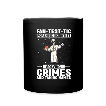 Forensischer Wissenschaftler und Kriminallabor - Tasse einfarbig - Schwarz - Vorne