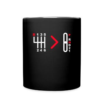 Manual Transmission Car Manual Gearbox Stick - Full Colour Mug - black - Front