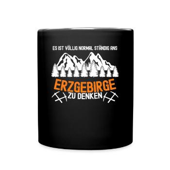 Erzgebirge Berge Wandern Erzgebirger - Tasse einfarbig - Schwarz - Vorne