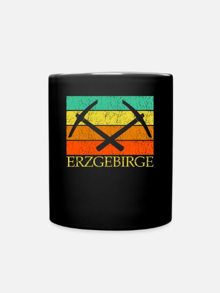 Erzgebirge Sachsen - Tasse einfarbig - Schwarz