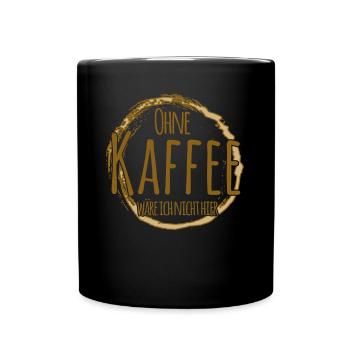 Kaffee Morgenmuffel Kaffeetrinker - Tasse einfarbig - Schwarz - Vorne