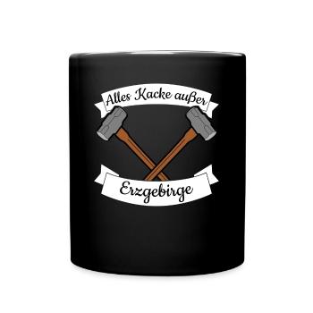 Erzgebirge Sachsen Erzgebirger - Tasse einfarbig - Schwarz - Vorne