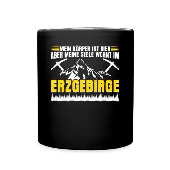 Erzgebirge Sachsen Berge Erzgebirger - Tasse einfarbig - Schwarz - Vorne