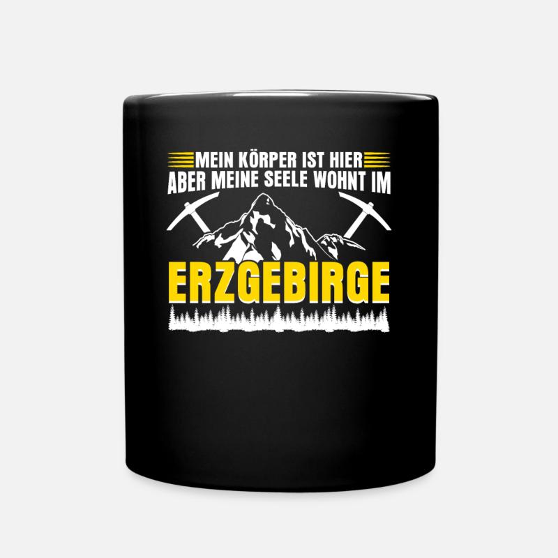 Erzgebirge Sachsen Berge Erzgebirger - Tasse einfarbig - Schwarz