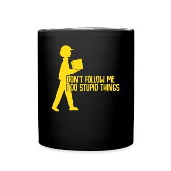Paketzusteller Witz Paketbote - Tasse einfarbig - Schwarz - Vorne