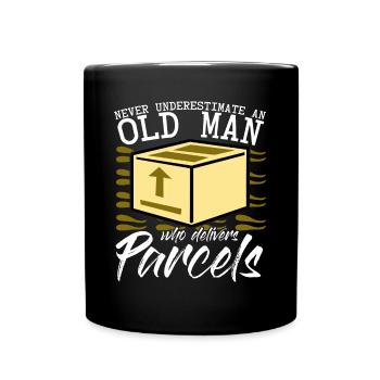 Paketzusteller Briefträger Paketbote - Tasse einfarbig - Schwarz - Vorne