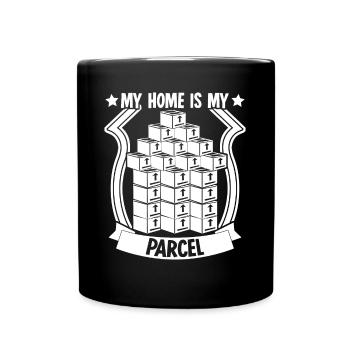 Paketzusteller Paket Haus Paketbote - Tasse einfarbig - Schwarz - Vorne