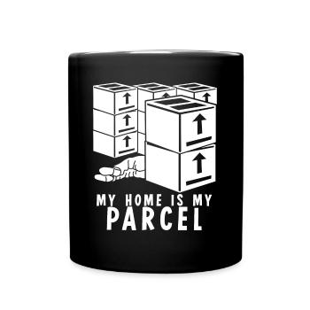 Paketzusteller Paket Paketbote - Tasse einfarbig - Schwarz - Vorne