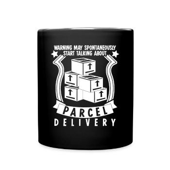 Paketbote Postbote Paketzusteller - Tasse einfarbig - Schwarz - Vorne