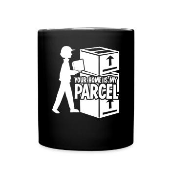 Paketzusteller Paketbote Postzusteller - Tasse einfarbig - Schwarz - Vorne