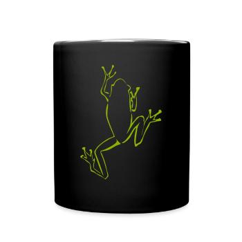 Frosch Frösche - Tasse einfarbig - Schwarz - Vorne