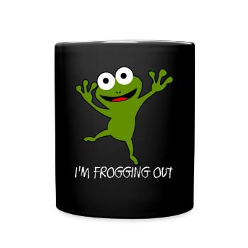 Frog I am freaking out frogs - Full Colour Mug - black - Front