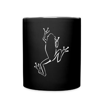 Frosch klettert Frösche - Tasse einfarbig - Schwarz - Vorne