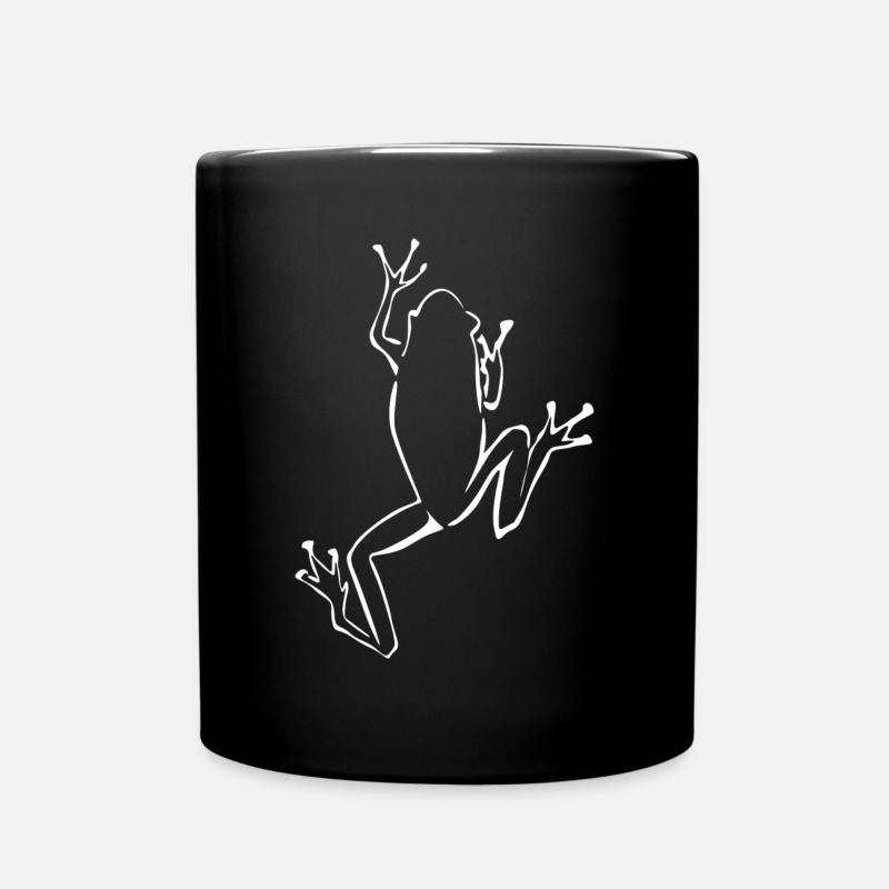 Une grenouille grimpe sur des grenouilles - Mug uni - noir