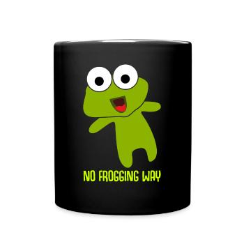 Frosch No freaking way Frösche - Tasse einfarbig - Schwarz - Vorne