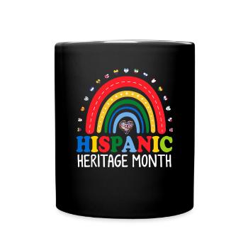 Hispanic Heritage Month Spanish Rainbow Latino - Full Colour Mug - black - Front