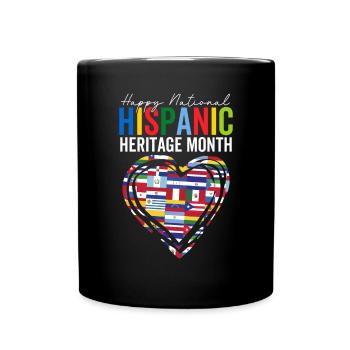 Nationaler Monat des hispanischen Kulturerbes Herz Latino - Tasse einfarbig - Schwarz - Vorne