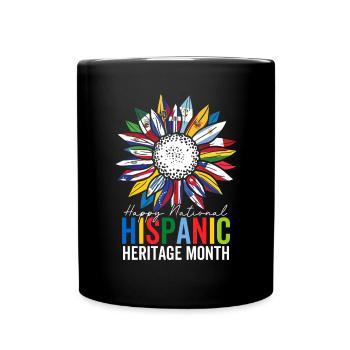 Nationaler Monat des hispanischen Kulturerbes Latino-Sonnenblume - Tasse einfarbig - Schwarz - Vorne