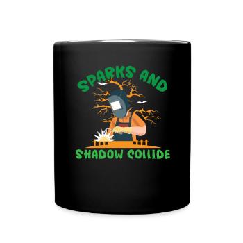 Des étincelles et des ombres entrent en collision Spooky Welder Hall - Mug uni - noir - Devant