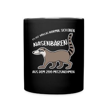 Nasenbär Coati Nasenbären - Tasse einfarbig - Schwarz - Vorne