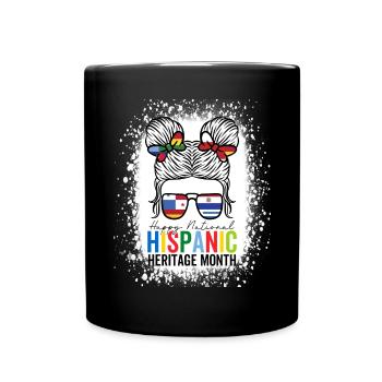 National Hispanic Heritage Month Unordentliches Brötchen - Tasse einfarbig - Schwarz - Vorne