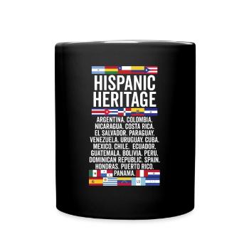 Hispanic Heritage Latino Countries Funny Herencia - Full Colour Mug - black - Front