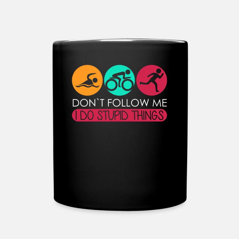 Triathlon Funny Triathletes Triathlete - Full Colour Mug - black