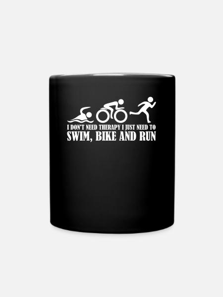 Triathlon Triathleten lustig Triathlet - Tasse einfarbig - Schwarz