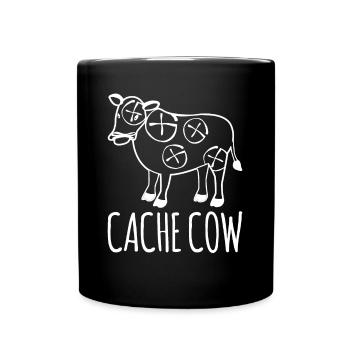 Geocacher Cache Cow Schatzsuche Geocache - Tasse einfarbig - Schwarz - Vorne