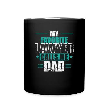 Mon avocat préféré m’appelle Papa Juriste - Mug uni - noir - Devant